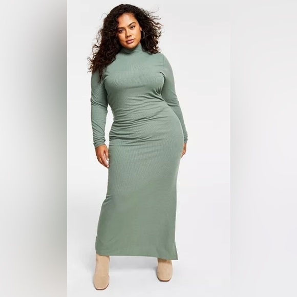 NWOT And Now This Trendy Plus Size Ribbed Side-Slit Maxi Dress Size 3X - Picture 1 of 5